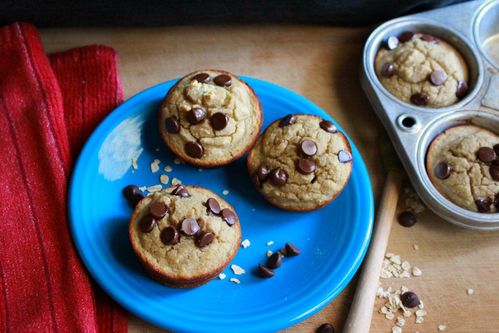 Bourbon Banana Coconut Chocolate Chip Muffins; Enticing Healthy Eating